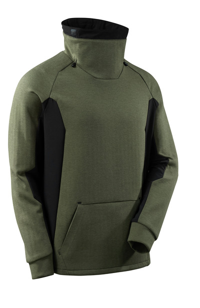 Sweatshirt with high adjustable collar
